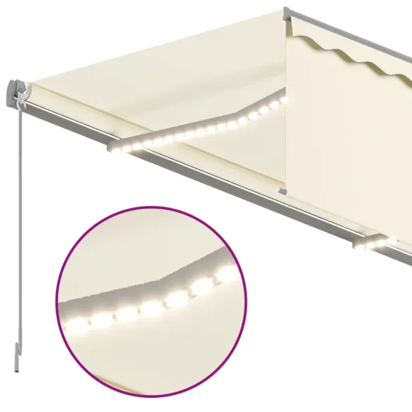 Copertină retractabilă manual cu LED și stor - 4x3m | Livrare gratuită