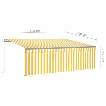Copertină Retractabilă Manuală cu LED și Stor - 4x3m