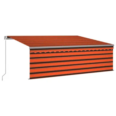 Copertină retractabilă manual cu LED și stor 4x3m
