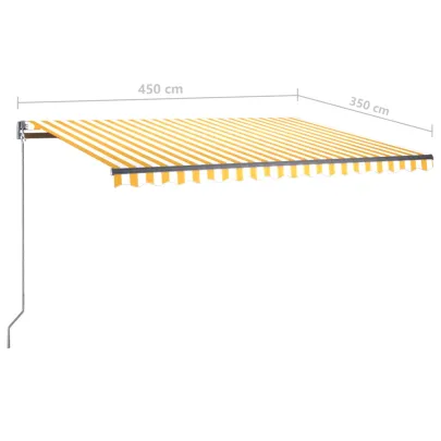 Copertină retractabilă cu LED pentru terasă - 450x350 cm
