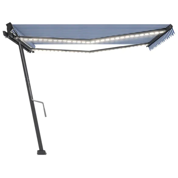 Copertină retractabilă manual cu LED pentru terasă - 450x350 cm
