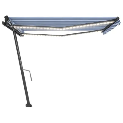 Copertină retractabilă manual cu LED pentru terasă - 450x350 cm