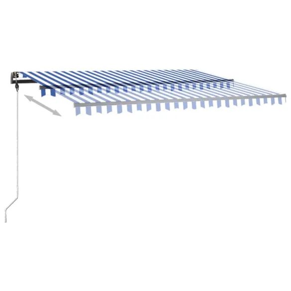 Copertină retractabilă manual cu LED pentru terasă - 450x350 cm