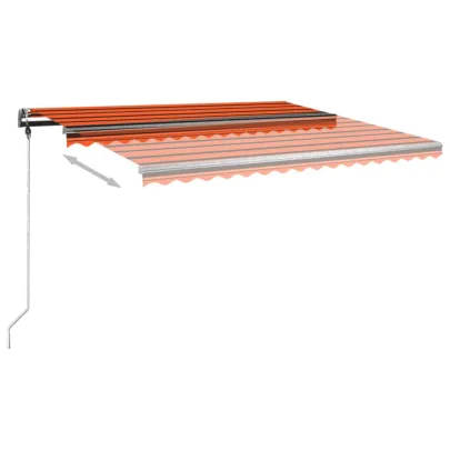 Copertină Retractabilă Manual Exterior 450x350 cm - Portocaliu