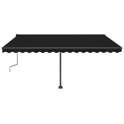 Copertină Retractabilă Manual Antracit 450x350 cm | Livrare Gratuită