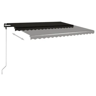 Copertină Retractabilă Manual Antracit 450x350 cm | Livrare Gratuită