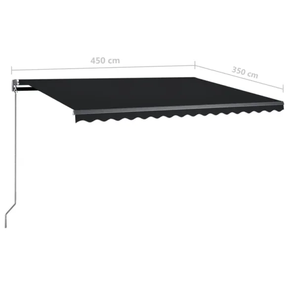 Copertină Retractabilă Manual Antracit 450x350 cm | Livrare Gratuită