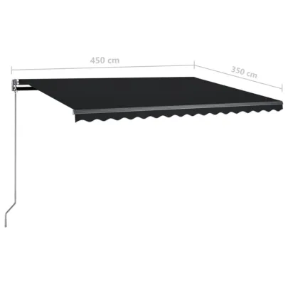 Copertină Retractabilă Manual Antracit 450x350 cm | Livrare Gratuită