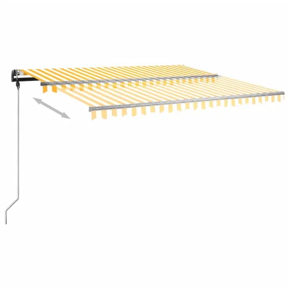 Copertină Retractabilă Manuală - Galben/Alb - 450x350 cm
