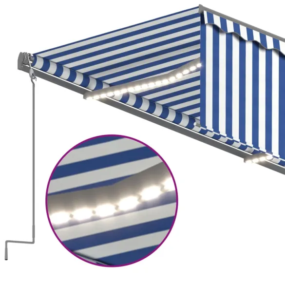 Copertină Retractabilă Manuală cu LED și Stor - 5x3m