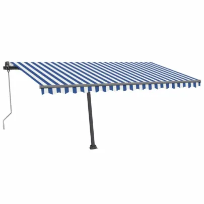 Copertină automată retractabilă 400x350 cm - Albastru și Alb