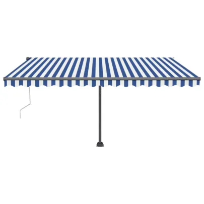 Copertină automată retractabilă 400x350 cm - Albastru și Alb