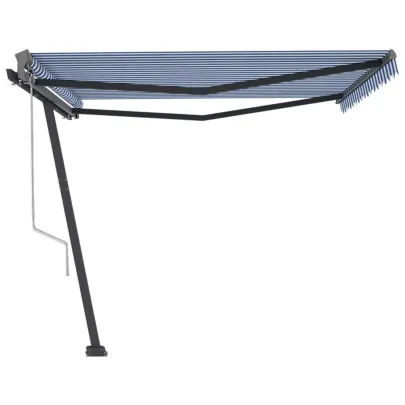 Copertină automată retractabilă 400x350 cm - Albastru și Alb