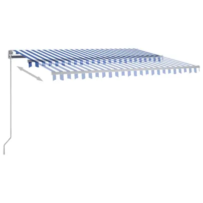 Copertină automată retractabilă 400x350 cm - Albastru și Alb