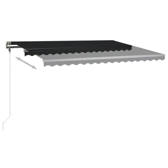 Copertină retractabilă manual cu LED - 400x350 cm - Antracit