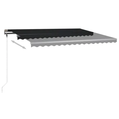 Copertină retractabilă manual cu LED - 400x350 cm - Antracit