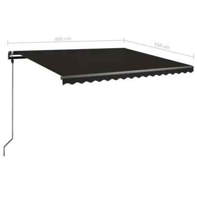 Copertină retractabilă manual cu LED - 400x350 cm - Antracit