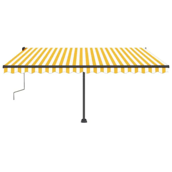 Copertină retractabilă manual cu LED - Galben/Alb - 400x350 cm