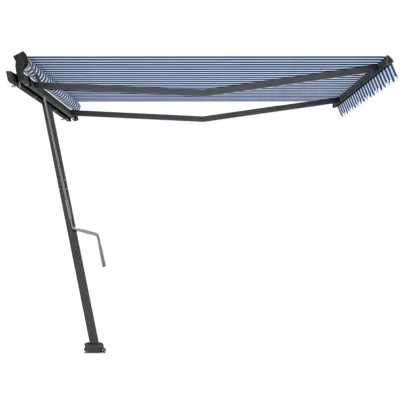 Copertină Retractabilă 400x350 cm Albastru-Alb | Livrare Gratuită