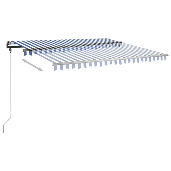 Copertină Retractabilă 400x350 cm Albastru-Alb | Livrare Gratuită