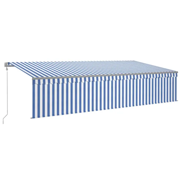 Copertină Retractabilă Automată cu Stor 6x3 m - Albastru/Alb