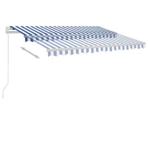 Copertină Retractabilă Manuală 300x250 cm - Albastru/Alb