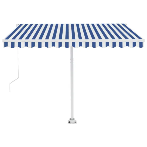 Copertină Retractabilă Manuală 300x250 cm - Albastru/Alb