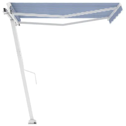 Copertină Retractabilă Manuală 300x250 cm - Albastru/Alb