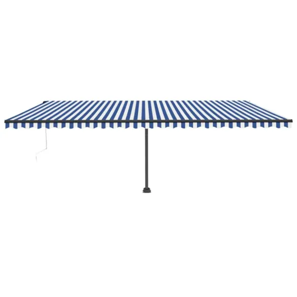 Copertină automată retractabilă 6x3m albastru/alb - Livrare gratuită