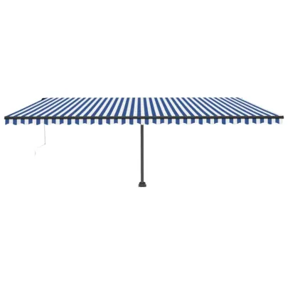Copertină automată retractabilă 6x3m albastru/alb - Livrare gratuită