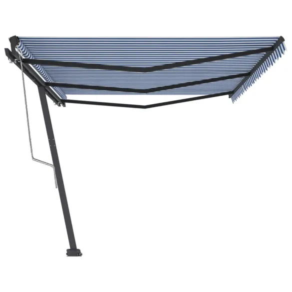 Copertină automată retractabilă 6x3m albastru/alb - Livrare gratuită