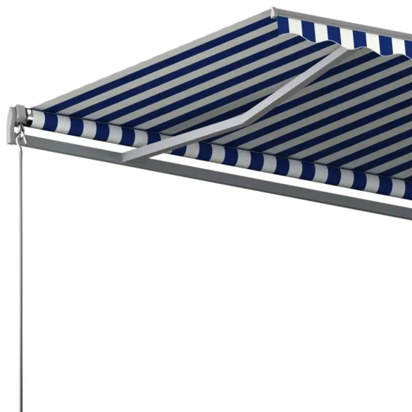 Copertină automată retractabilă 6x3m albastru/alb - Livrare gratuită