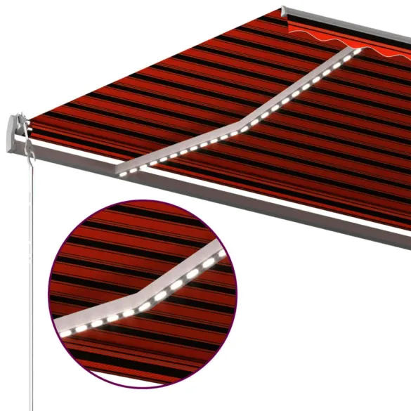 Copertină Retractabilă Manuală cu LED - 600x300 cm - Livrare Gratuită