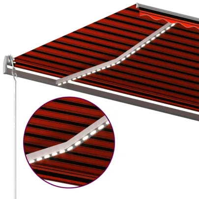 Copertină Retractabilă Manuală cu LED - 600x300 cm - Livrare Gratuită