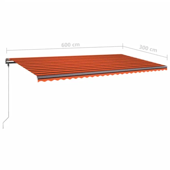 Copertină Retractabilă Manuală cu LED - 600x300 cm - Livrare Gratuită
