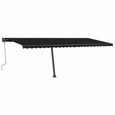 Copertină Retractabilă Manual cu LED - 600x300 cm Antracit