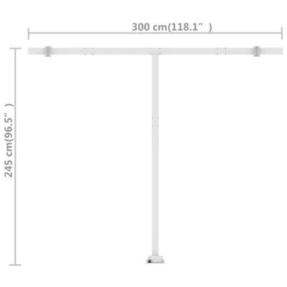 Copertină Retractabilă Manual Antracit 300x250 cm - Livrare Gratuită