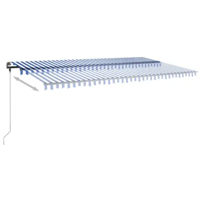 Copertină retractabilă manual cu LED 600x300 cm | Livrare Gratuită