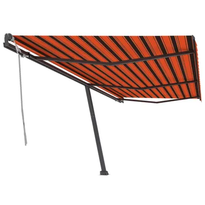 Copertină Retractabilă Manual 6x3m - Portocaliu/Maro