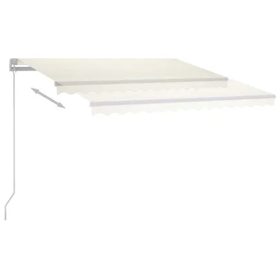 Copertină retractabilă manuală cu LED - crem 300x250 cm