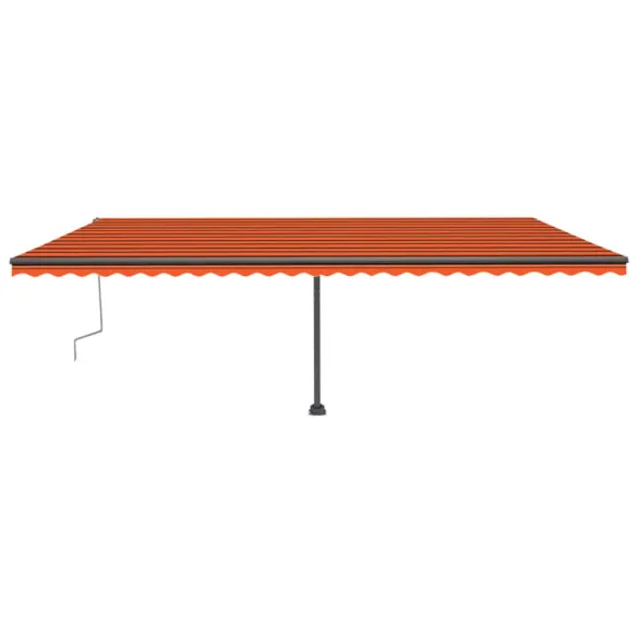 Copertină Retractabilă Manual 6x3m - Portocaliu/Maro