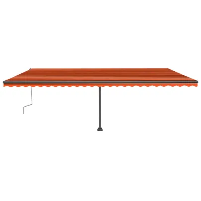 Copertină Retractabilă Manual 6x3m - Portocaliu/Maro