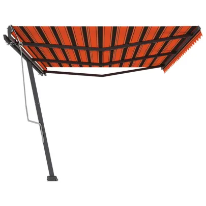 Copertină Retractabilă Manual 6x3m - Portocaliu/Maro