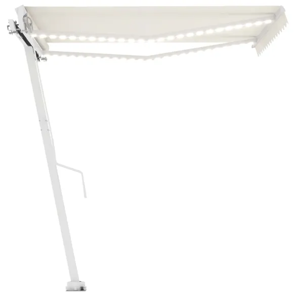 Copertină retractabilă manuală cu LED - crem 300x250 cm