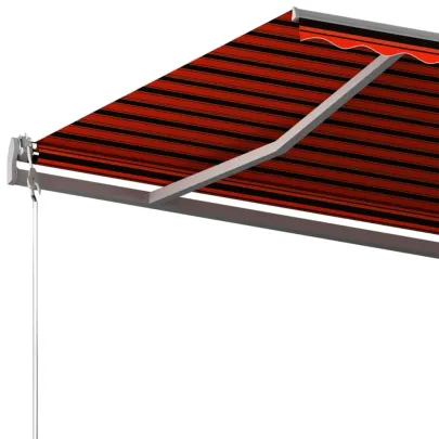 Copertină Retractabilă Manual 6x3m - Portocaliu/Maro