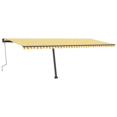Copertină retractabilă manual 600x300cm - Galben/Alb