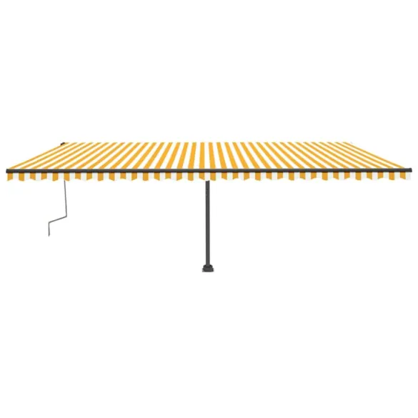 Copertină retractabilă manual 600x300cm - Galben/Alb