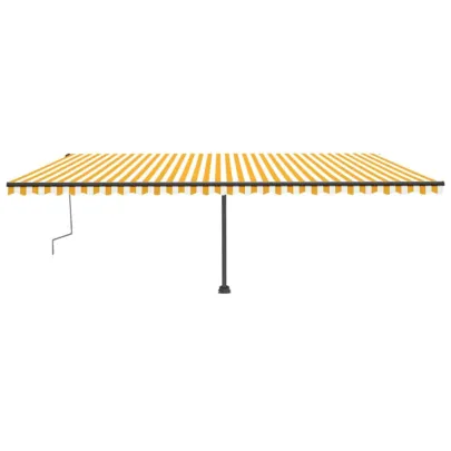 Copertină retractabilă manual 600x300cm - Galben/Alb