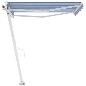 Copertină Retractabilă Manual 350x250cm - Albastru/Alb 2