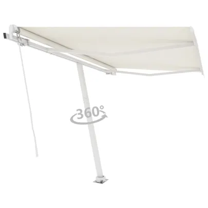 Copertină retractabilă manual crem 350x250 cm - Livrare gratuită